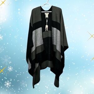 Charlie Paige New Cape / Blanket Wrap Silver, Black, Gray One Size Fits All